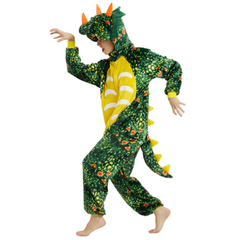 Suaugusiųjų kigurumi kostiumas – Žalias drakonas